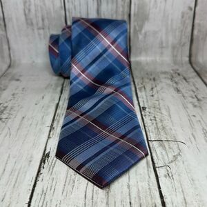 Michael Kors Blue and Pink Patterned Tie Polyester Lyocell